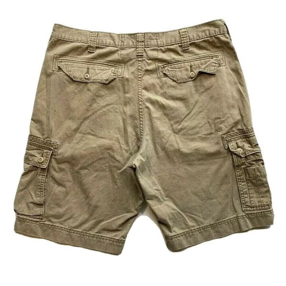 Levis Signature Cargo Shorts Men 38 Relaxed Heavyweight Y2K Khaki Outdoor Summer - Picture 2 of 12
